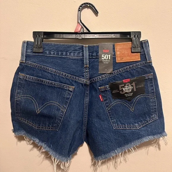 Levi's Distressed Blue Jean Shorts - Picture 2 of 6